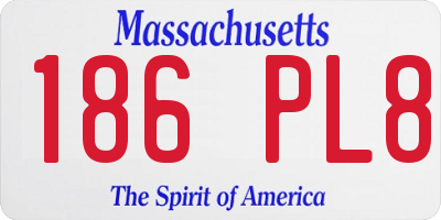 MA license plate 186PL8