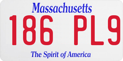 MA license plate 186PL9