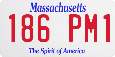 MA license plate 186PM1