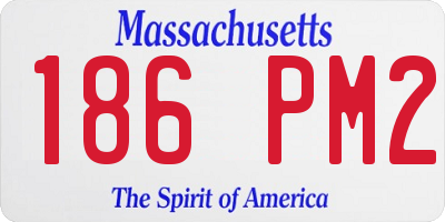 MA license plate 186PM2