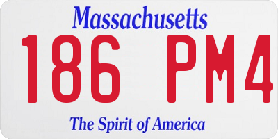 MA license plate 186PM4