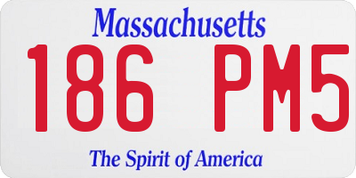 MA license plate 186PM5