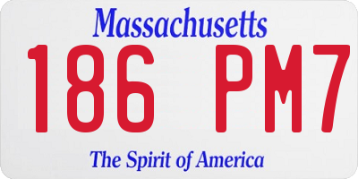 MA license plate 186PM7