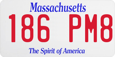 MA license plate 186PM8