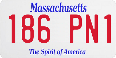 MA license plate 186PN1