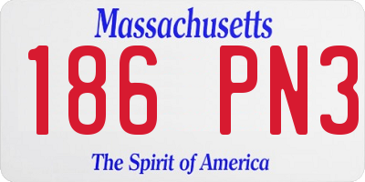 MA license plate 186PN3