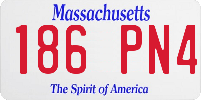 MA license plate 186PN4