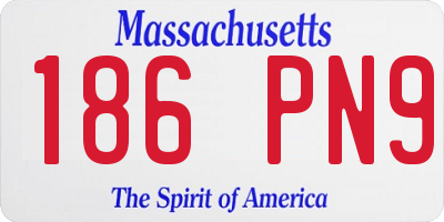 MA license plate 186PN9
