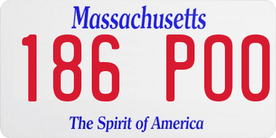 MA license plate 186PO0
