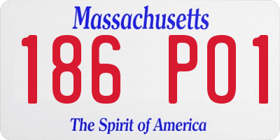 MA license plate 186PO1