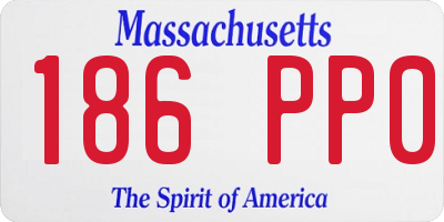 MA license plate 186PP0