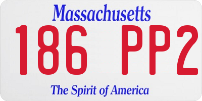 MA license plate 186PP2