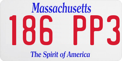 MA license plate 186PP3
