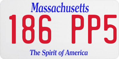 MA license plate 186PP5