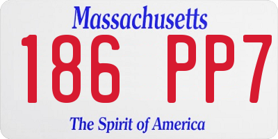 MA license plate 186PP7