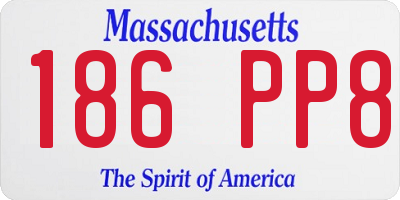 MA license plate 186PP8