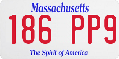 MA license plate 186PP9
