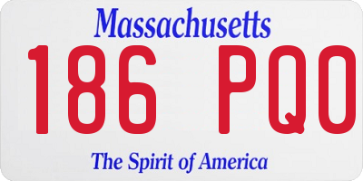 MA license plate 186PQ0