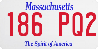 MA license plate 186PQ2