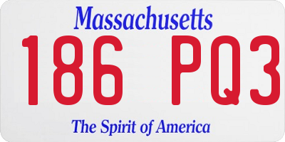 MA license plate 186PQ3