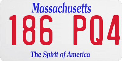 MA license plate 186PQ4