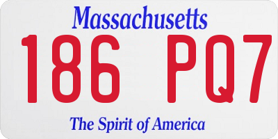 MA license plate 186PQ7