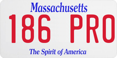 MA license plate 186PR0