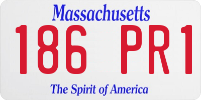 MA license plate 186PR1