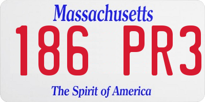 MA license plate 186PR3