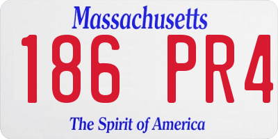 MA license plate 186PR4