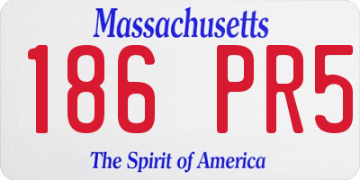 MA license plate 186PR5
