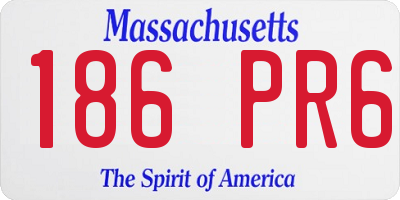 MA license plate 186PR6