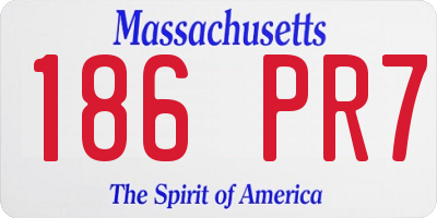 MA license plate 186PR7