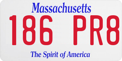 MA license plate 186PR8
