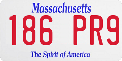 MA license plate 186PR9