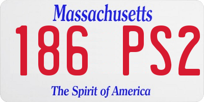 MA license plate 186PS2
