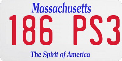MA license plate 186PS3