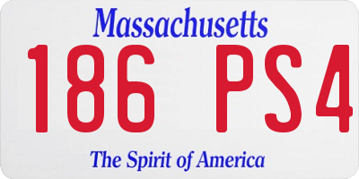 MA license plate 186PS4