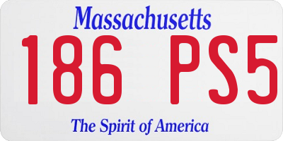 MA license plate 186PS5