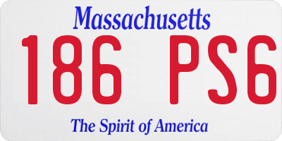 MA license plate 186PS6