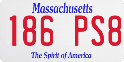 MA license plate 186PS8