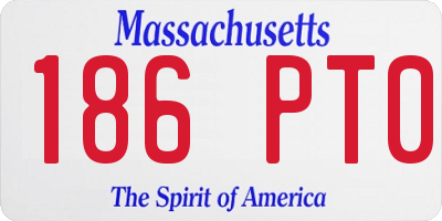 MA license plate 186PT0