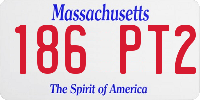 MA license plate 186PT2