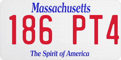 MA license plate 186PT4