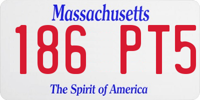 MA license plate 186PT5