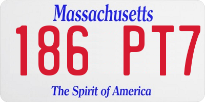 MA license plate 186PT7