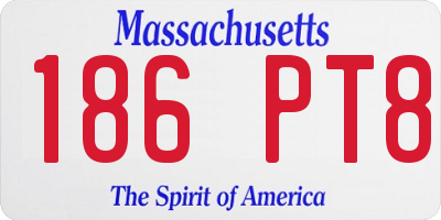 MA license plate 186PT8