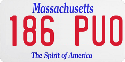 MA license plate 186PU0