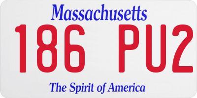 MA license plate 186PU2