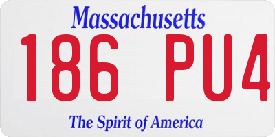 MA license plate 186PU4